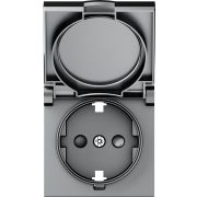 Donel A07 матовый серый накладка для розетки Schuko с заземлением, с крышкой, 16A 250 В~, серия DB