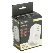 Сетевой фильтр 1-местный с/з, 250В, 16А, 2USB+1Type-C 2,4 A, серия Nova, HM81-11-1, белый