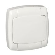 Розетка скрытая с/з с/ш с крышкой белая IP44 РОНДО