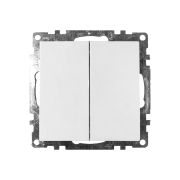 Выключатель 2-клавишный (механизм), STEKKER GLS10-7104-01, 250V, 10А, серия Катрин, белый